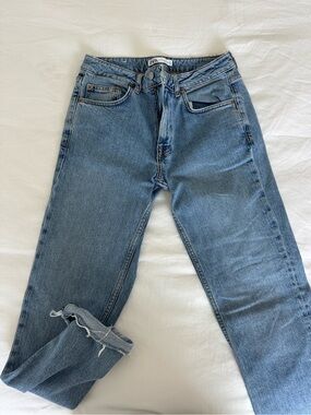 Zara Men Slim Straight Jeans - Mid Wash Blue